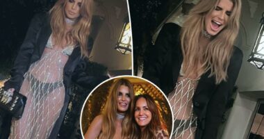 Jessica Simpson wows in glittering see-through dress at lavish Chateau Marmont birthday bash