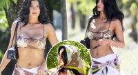 Kylie Jenner soaks up the sun in ab-baring satin bralette on Tuscany vacation