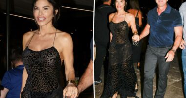 Lauren Sánchez shows her wild side in sheer animal-print dress on St. Tropez date night with Jeff Bezos