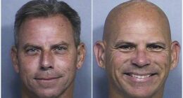 This combination of two booking photos provided by the California Department of Corrections shows Erik Menendez, left, and Lyle Menendez.