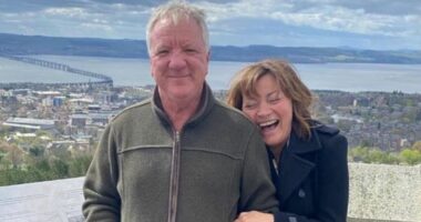 Lorraine Kelly's husband dubs host 'minging' as couple rough it up abroad