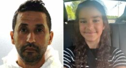 Luciano Frattolin has been charged with the murder of his daughter Melina, whose body was found in a pond in upstate New York. Pictured is Luciano's mughsot released by local authorities (AP), and the right is an image released of Melina during the early search for her (CNN).