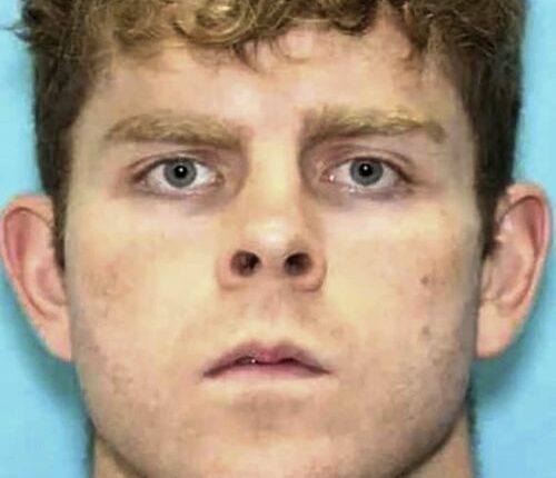 This undated photo provided by the Arkansas State Police shows James Andrew McGann, 28, of Springdale, Ark. who was arrested in connection to a double homicide that occurred on Saturday, July 26, 2025, at Devil's Den State Park. (Arkansas State Police via AP)