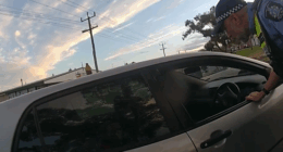 A man has been caught allegedly driving under the influence after police noticed a beer bottle sitting on the roof of his car. ﻿