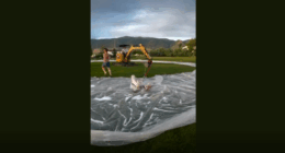 Man goes viral for giant water slide in Utah