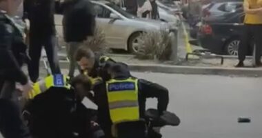 Police were forced to Taser the man outside the Hume Islamic Youth Centre.