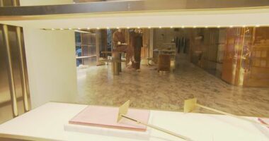An SUV drove through the window of the Fendi store at the intersection of Elizabeth and Market Street at 3.45am today.