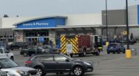 Emergency services respond after multiple people were stabbed at a Walmart in Traverse City.