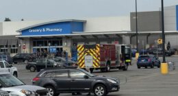 Emergency services respond after multiple people were stabbed at a Walmart in Traverse City.