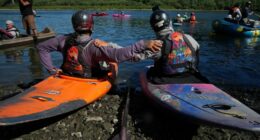 Native American teens kayak major US river to celebrate removal of dams and return of salmon