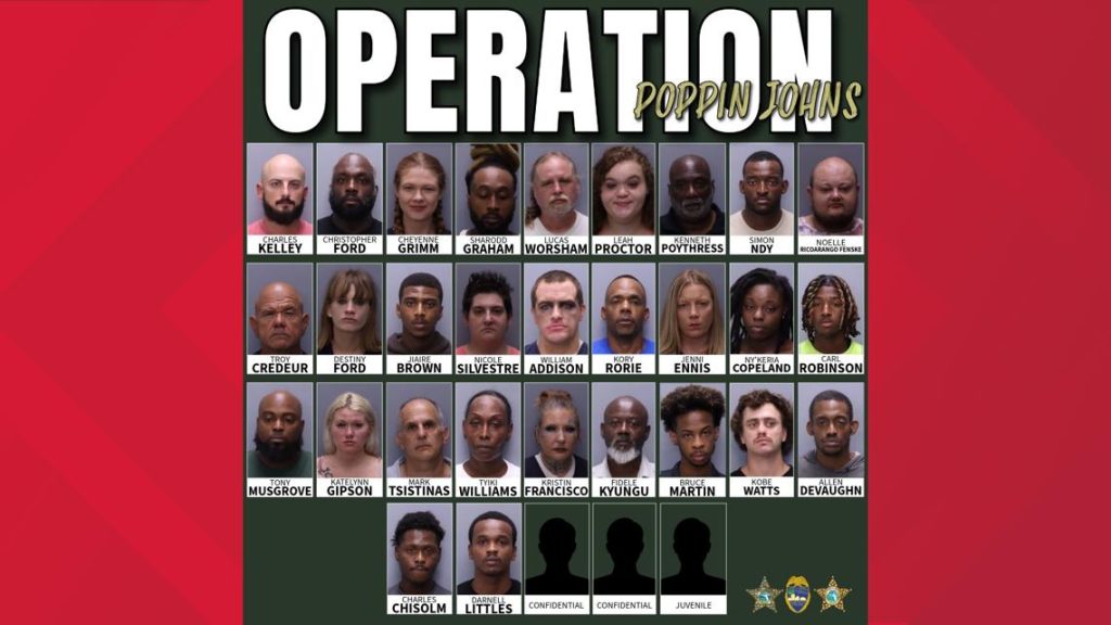Northeast Florida law enforcement's three-day sting nets 33 arrests