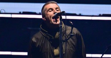 Oasis are back! First look as Liam and Noel Gallagher FINALLY arrive on stage at Cardiff's Principality Stadium and put on very united display as they stand hand-in-hand on first night of reunion tour - 15 years since split