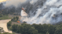 Crews work to extinguish the Burdoin Mountain Fire near White Salmon, Washington, July 19, 2025 (Mid Columbia Fire Rescue)