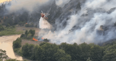 Crews work to extinguish the Burdoin Mountain Fire near White Salmon, Washington, July 19, 2025 (Mid Columbia Fire Rescue)