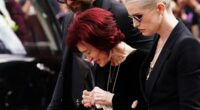 Ozzy Osbourne's family gather to lay him to rest in the grounds of his mansion in front of huge tongue-in-cheek sign with stars including Elton John among mourners