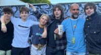Pep Guardiola parties with the Gallagher family backstage before Oasis comeback gig - as he rocks a retro Man City shirt