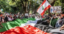 Palestine Action Group Sydney march from Hyde Park North (near the Archibald Fountain) to Belmore Park.  29th October 2023 Photo: Steven Siewert