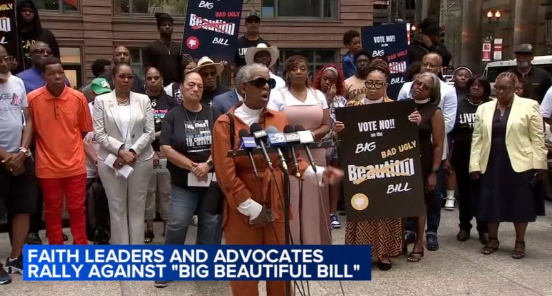 Politicians, pastors protest downtown Chicago as House gears up to vote on Trump's 'big beautiful bill,' citing Medicaid cut fears