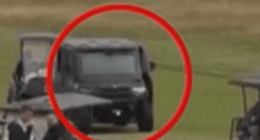 Trump's armored golf cart in Scotland
