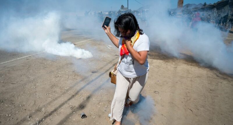 Protesters and federal agents clash during raid at Southern California farm