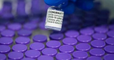 Vials of the Pfizer/BioNTech Comirnaty vaccine.