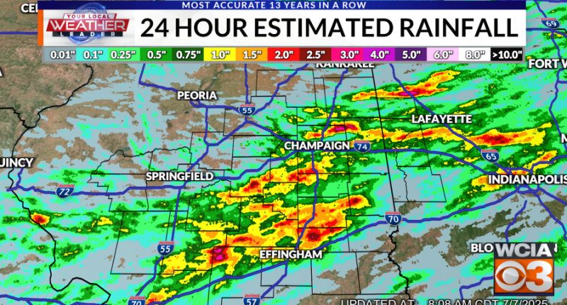 Rainfall Reports July 6th