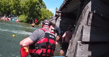 Ranger rescues paddleboarder trapped under bridge on Utah river   