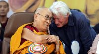 Richard Gere kisses the hand of the Dalai Lama