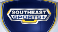 Southeast Sports+ Logo, with dark blue background and silver highlights
