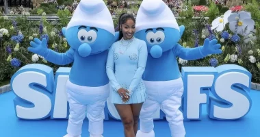 Shenseea Joins Pregnant Rihanna On The Blue Carpet Of 'Smurfs' Movie Premiere