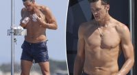 Shirtless Tom Brady rinses off in outdoor shower while yachting in Ibiza on Fourth of July