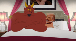 An episode of popular television show South Park depicting an animation ofDonald Trump in bed with Satan.