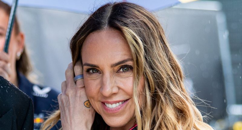 Spice Girl Mel C visits wet and windy Silverstone