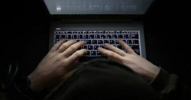 Scammer hackers laptop cybercrime online criminals
