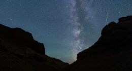 The Perseids meteor shower in Mongolia in 2023.