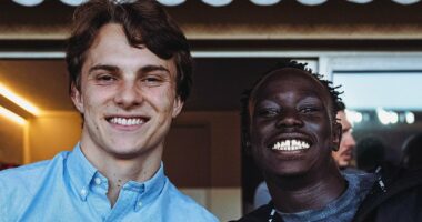 The 'two fastest men in Australia' team up in Monaco as Oscar Piastri pops in to support Gout Gout at athletics royalty - and gets a brush with royalty