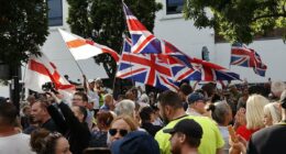 Thousands of locals pack streets of Waterlooville in protest after 'Home Office secretly plotted to move asylum seekers into £250,000 flats'
