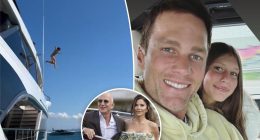 Tom Brady takes daughter Vivian on a yacht after weekend of partying with Jeff Bezos and Lauren Sánchez