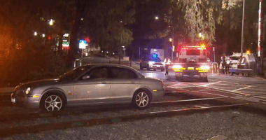 A train driver's quick reflexes have helped avoid disaster, after an elderly driver became stuck on the tracks in Adelaide.