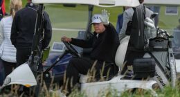 Trump plays golf in Scotland while protesters take to the streets and decry his visit