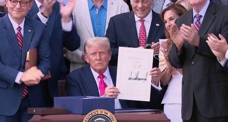 Trump signs sweeping domestic policy bill at White House ceremony