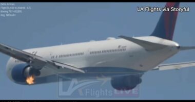 Video: Delta flight makes emergency landing at LAX after engine catches fire