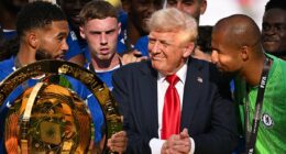 What Donald Trump REALLY said to Chelsea stars in bizarre gatecrashing of Club World Cup trophy presentation is revealed by lip-reader