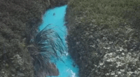 A passerby noticed the colour of the creek yesterday.