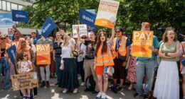Doctors on strike in London.
