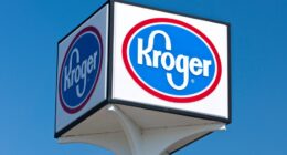 Exterior of a Kroger supermarket.