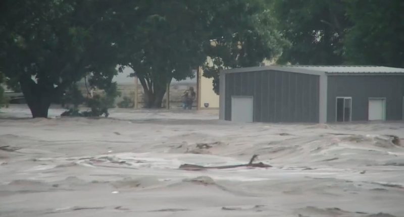 Severe flooding in Kerr County, Texas.