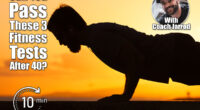 Silhouette of male doing push ups. n3 Bodyweight Tests That Reveal Your True Fitness Age After 40. Cover