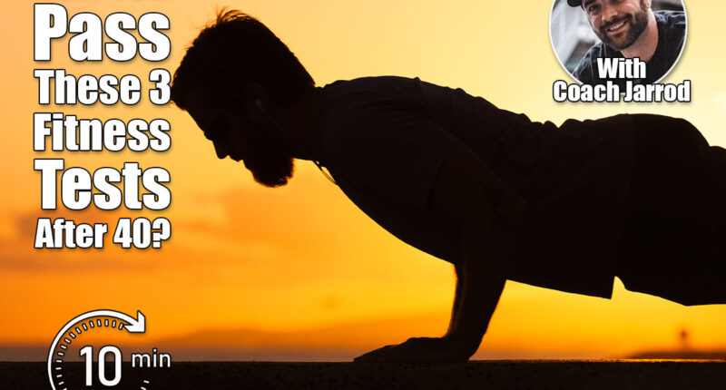 Silhouette of male doing push ups. n3 Bodyweight Tests That Reveal Your True Fitness Age After 40. Cover