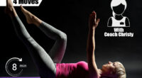 Woman exercising pilates. Dead bug exercise.4 Bodyweight Moves That Shrink Your Waist Size Better Than Planks After 40. Cover